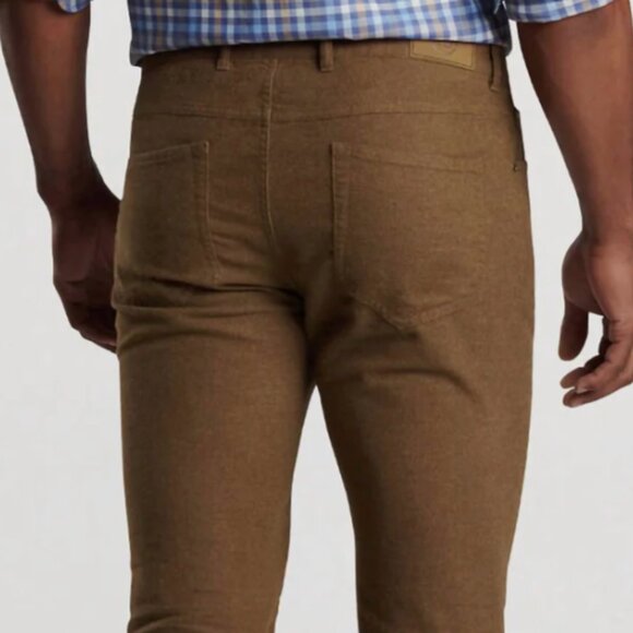 Peter Millar Cotton Flannel Five Pocket Pants Cedar Brown Size 36x32